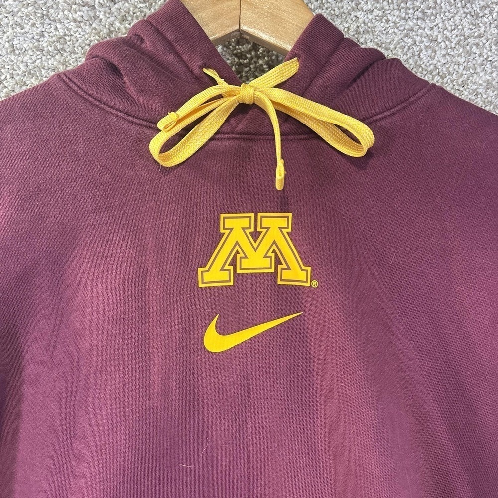 Nike Minnesota Golden Gophers Hoodie Mens Medium Maroon Gold Pullover M Logo